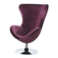 Purple Flannelette Fabric Accent Chair W Ottoman Contemporary Modern Living Room Furniture Chic High Back Chair Purple Primary Living Space Contemporary,Modern Fabric Metal