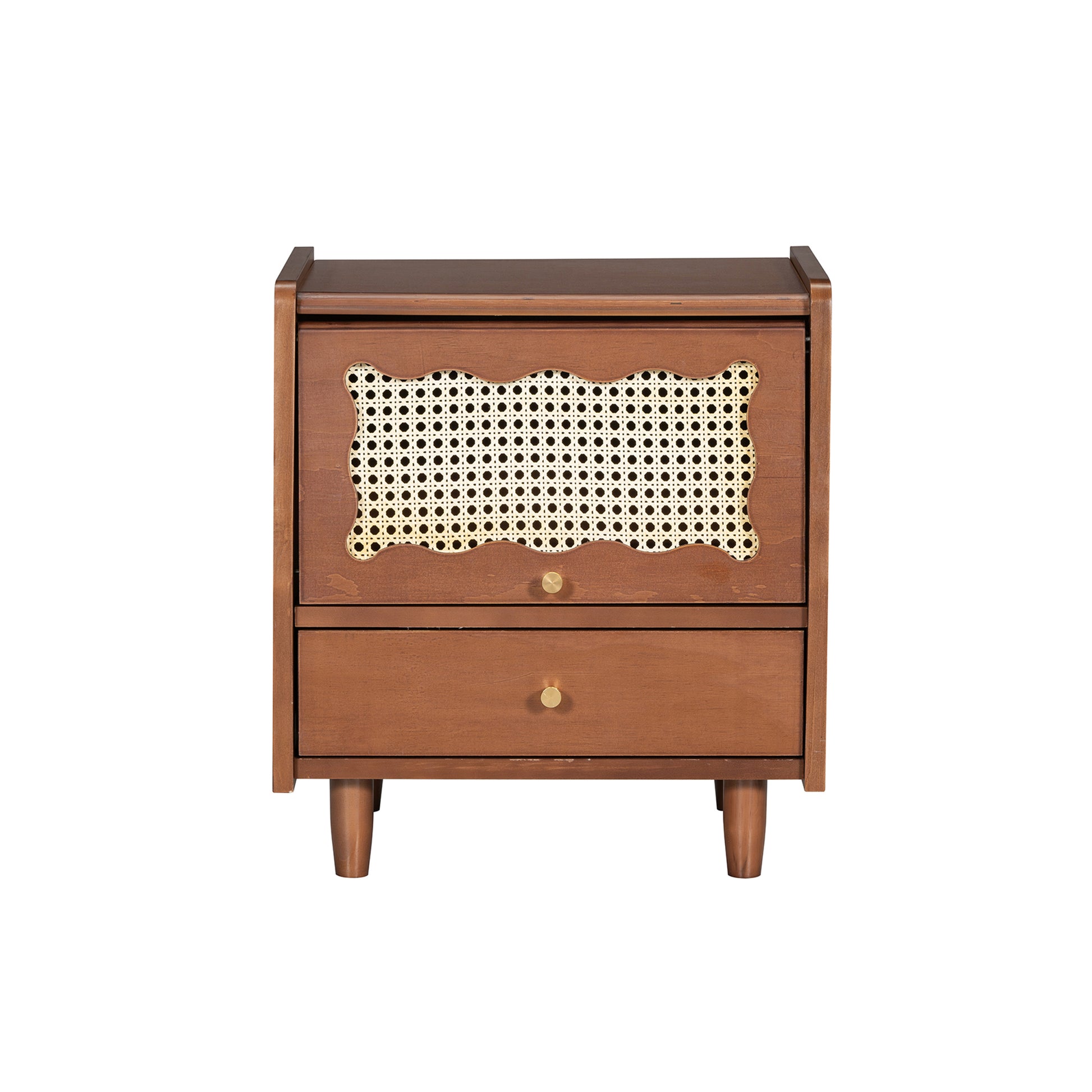 3 Pieces Bedroom Set With Full Size Wooden Bed Frame, 1 Vintage Nightstand And 1 Makeup Vanity Set With Stool,Walnut Expected Arrival Time: 08.23 Full Walnut 3 Piece Set Wood