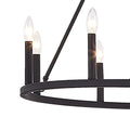 12 Light Living Room Steel Dimmable Candle Style Wagon Wheel Chandelier Ul Certified Black Ceiling Lights Steel Metal