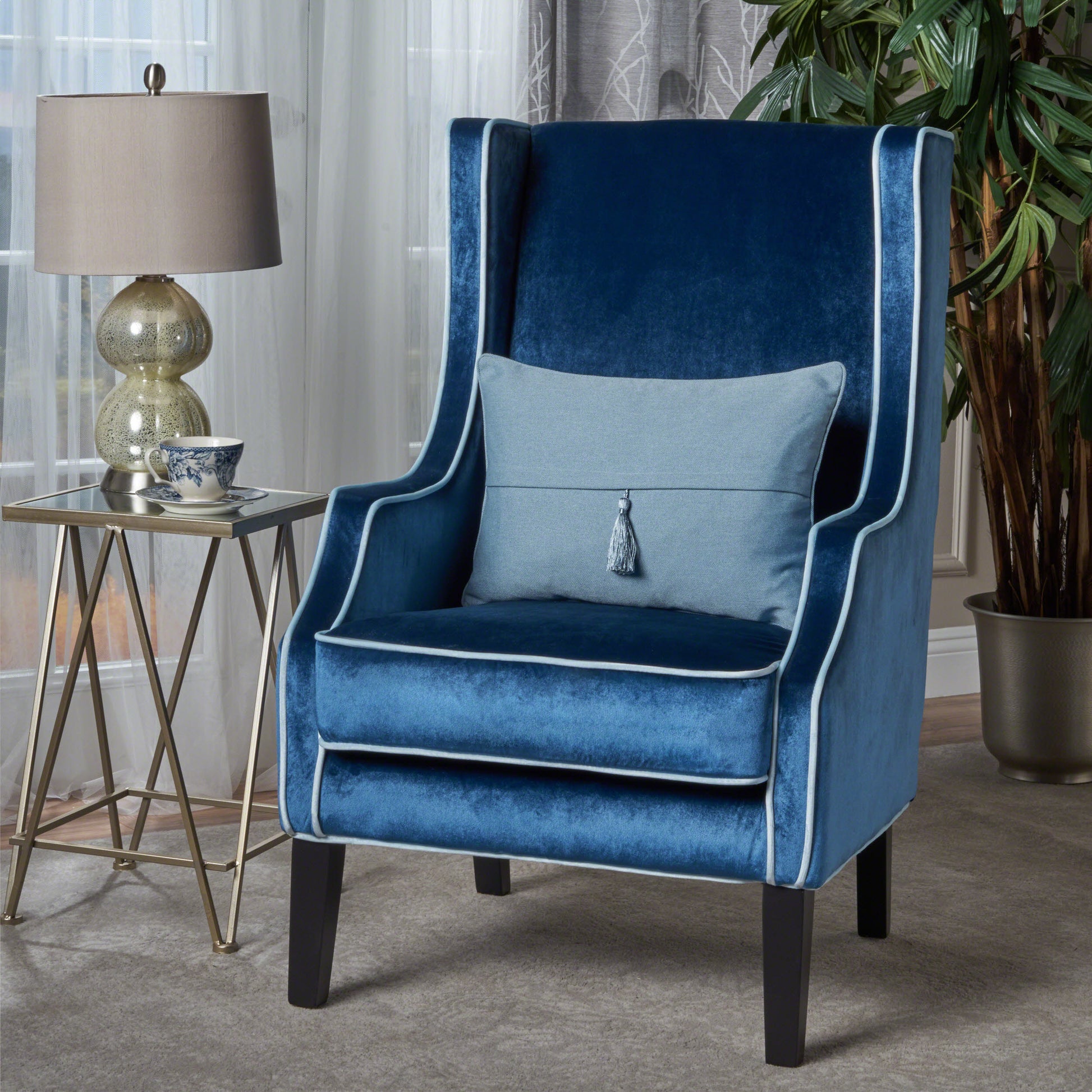 Club Chair Blue Velvet