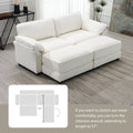 Free Combination Modular Convertible Sectional Sofa Bed Set, 4 Seat Upholstered Sleeper Corner Couch, Deep Seat Loveseat With Ottoman For Living Room, Office, Apartment,2 Colors White Chenille 4 Seat