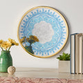 Round Transfer Light Blue Wall D Cor Blue Metal