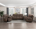 Plush Modern Design Living Room Reclining Sofa Brown Microfiber Upholstery Solid Wood Frame Furniture 1Pc Brown Microfiber Wood Primary Living Space Modern Plywood,Solid Wood 3 Seat