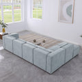 Modular Sofa Grayish Blue Chenille Fabric, Simple And Grand, The Seat And Back Is Very Soft. This Is Also A Knock Down Sofa Grayish Blue Chenille 6 Seat