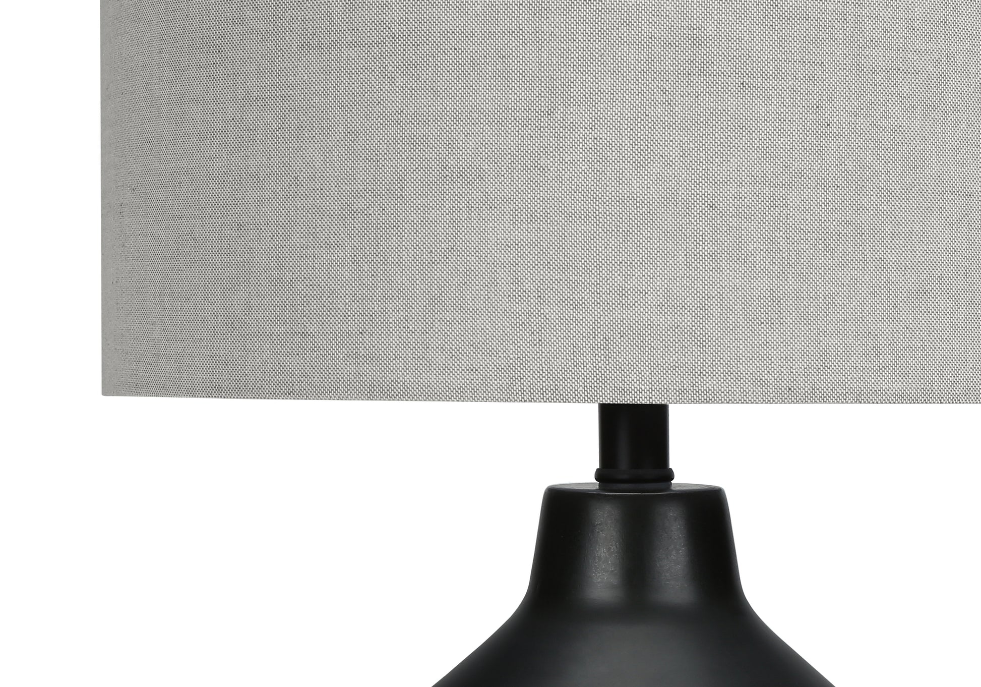 Lighting, 24"H, Table Lamp, Black Concrete, Grey Shade, Contemporary Black Concrete