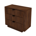 Lola Walnut Nightstand 3 Drawer Brown,Walnut Brown 3 Drawers Bedroom Bedside Cabinet Mid Century Modern Solid Wood Walnut Finish Solid Wood