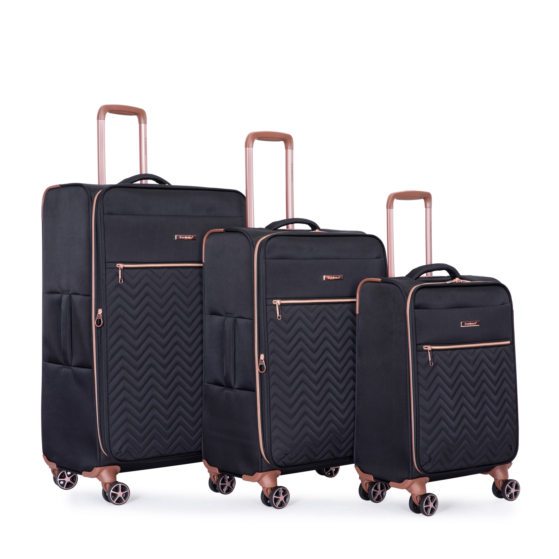 4 Piece Set 16 20 24 28 ,Softshell Suitcase Spinner Wheels Terylene Luggage Sets Carry On Suitcase Luggage Lightweight Durable Suitcase Black Black Polyester