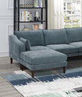 Modern Gorgeous Mineral Morgan Fabric 6Pcs Modular Sectional Set Armless Chairs One Arm Chair Ottoman U Shaped Couch Living Room Grayish Primary Living Space Cushion Back Classic,Contemporary,Modern