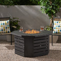 Octagon Iron Fire Pit 50000Btu Black Iron