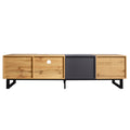 Modern Tv With 3 Cabinets& Open Shelves, Color Matching Media Console Table For Tvs Up To 80'', Entertainment Center With Drop Down Door For Living Room, Bedroom, Home Theatre Wood Brown Primary