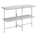 White Oak And Chrome Sofa Table With 1 Shelf Oak Modern Shelves Rectangular Wood Metal