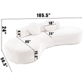 Arrived 105.5''Curved Sofa, Modern Minimalist Sofa, Cloud Couch Sofa 3 4 Seater Couch With 2 Pillows,Bedroom, No Assembly Required, Point Shaped Corduroy, Anti Wrinkle ,Pink Pink Polyester Primary Living Space Tight Back Soft Modern Foam Upholstered 3