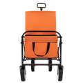 Minimeetall Strap Collapsible Foldable Wagon Cart Beach Wagon Heavy Duty Utility Cart Utility Wagon Grocery Cart For For Camping Shopping Sports Gardeing Fishing Supports 225Lbs Orange Orange Steel