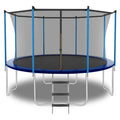 10Ft Outdoor Toddler Trampoline With Enclosure Safety Net Jumping Fun Trampoline, Heavy Duty Jump Pads, Spring Loaded For Children And Adults, Gifts For Boys Girls Blue Garden & Outdoor Iron