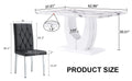 Table And Chair Set, Modern Minimalist White Marble Textured Rectangular Dining Table. Suitable For Restaurants And Living Rooms. Soft Cushion Seats.F 1280 White Mdf