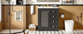 30 Inch Bathroom Vanity With A Soft Close Glass Door, Adjustable Shelves, And Three Drawers Black Bathroom Solid Wood Mdf Glass