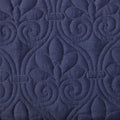 3 Piece Split Corner Pleated Quilted Bedspread Navy King Navy Polyester