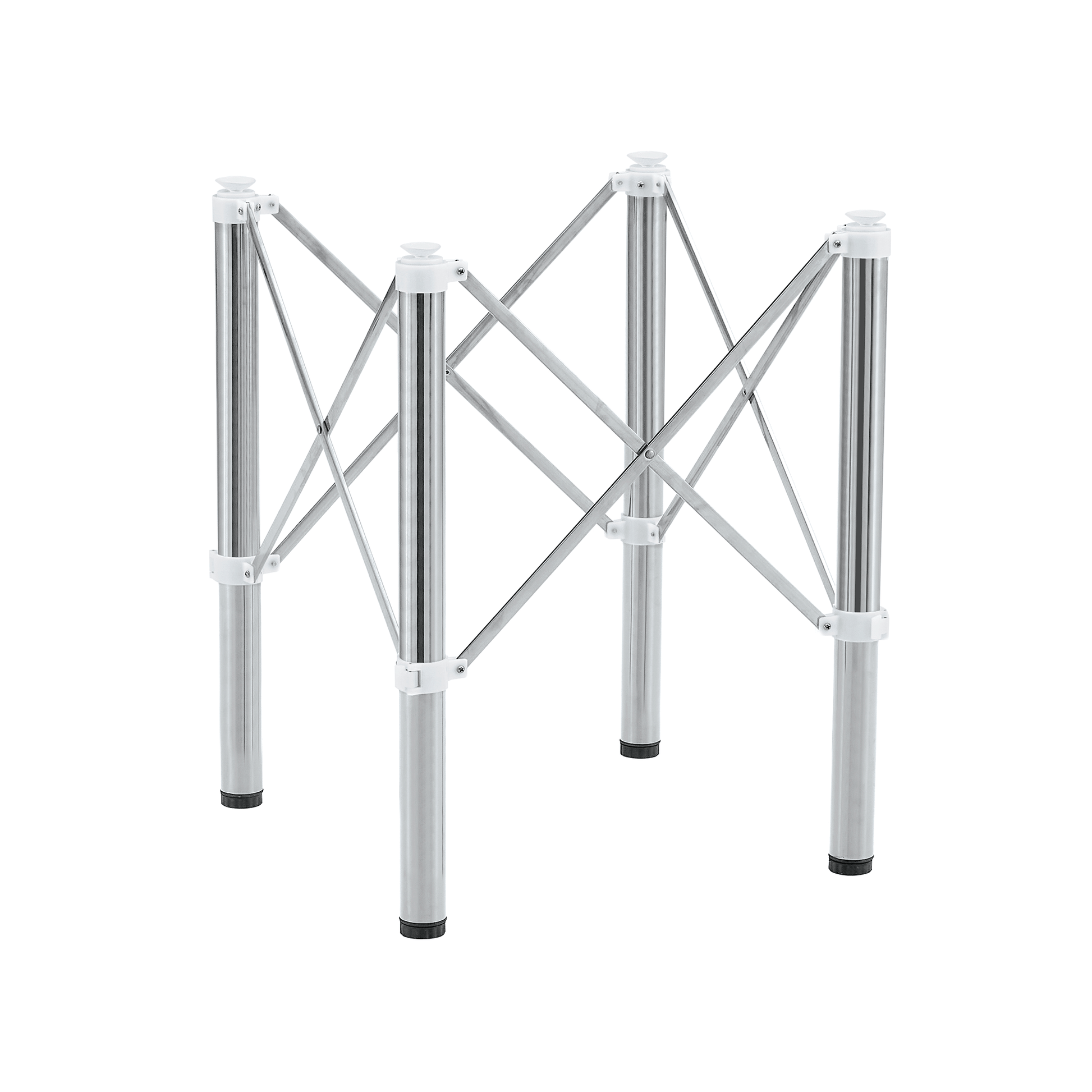 Simple Silver Stainless Steel Folding Table Frame Multifunctional, Space Saving.Folding Table Frame,Silver Stainless Steel Material,Only Table Leg.5.5*5.5*28.7 26.3*26.3*28.7 Inch. Silver Metal