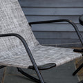 Outsunny Garden Rocking Chair, Outdoor Indoor Sling Fabric Rocker For Patio, Balcony, Porch, Grey Gray Steel