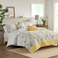 5 Piece Seersucker Comforter Set With Throw Pillows Yellow Full Queen Full Yellow Polyester