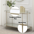 Zaba Sofa Table, Glass Top & Champagne Finish Lv02757 Champagne Glass Metal