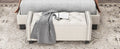 Upholstered Velvet Storage Ottoman Bench For Bedroom, End Of Bed Bench With Rivet Design, Tufted Foot Rest Stool,Beige Beige Beige Mdf