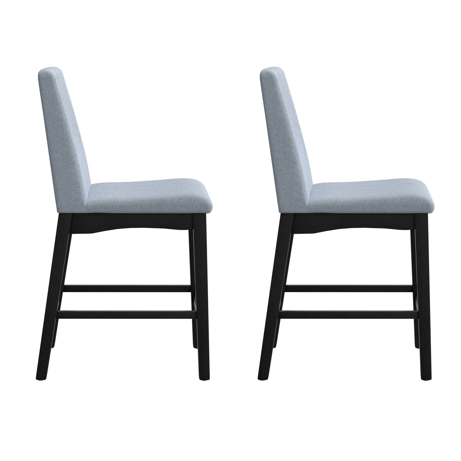 Quaint Gray Gathering Height Stool, Set Of 2 Gray Foam Solid Wood