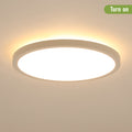 11.8 Inch Flush Mount Ceiling Light, 20W Led Nightlight Ceiling Light Fixture For Kitchen Bedroom Living Room White Abs