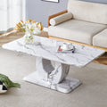 Modern Simple Luxury Imitation Marble Dining Table Rectangular Coffee Table. The Computer Desk. The Game Table. Suitable For Dining Room, Living Room, Terrace, Kitchen. 47 