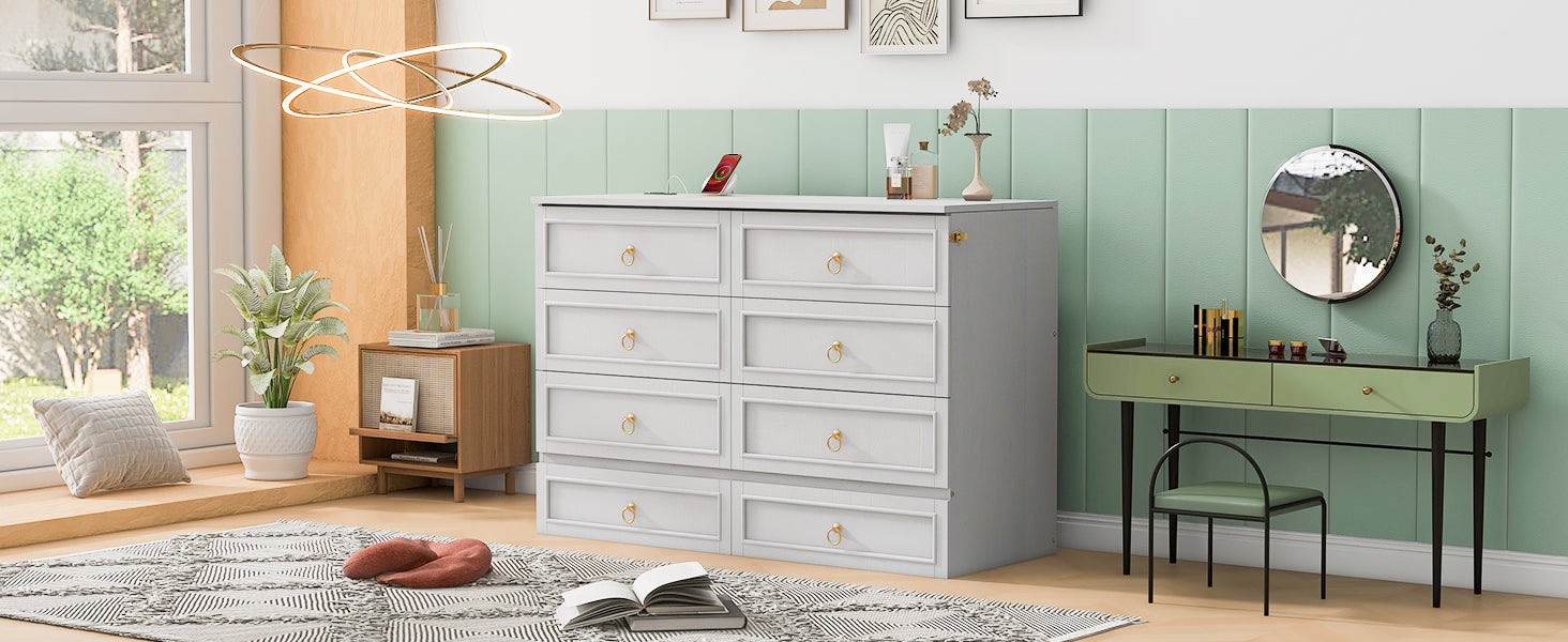 Queen Murphy Bed With Large Drawers,White Queen White Plywood