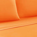 Bezons 3 Piece Twin Size Plain Sheet Set The Urban Port, Orange Orange Microfiber