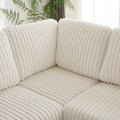 110 Inch Oversized Corduroy Corner Sofa,L Shaped Corner Couch With Two Storage Spaces,Usb Port & T Pyce Port And Cup Holderdeep Seat Comfy Upholstered Couches For Living Room Not Freely Combinable Beige Corduroy 5 Seat