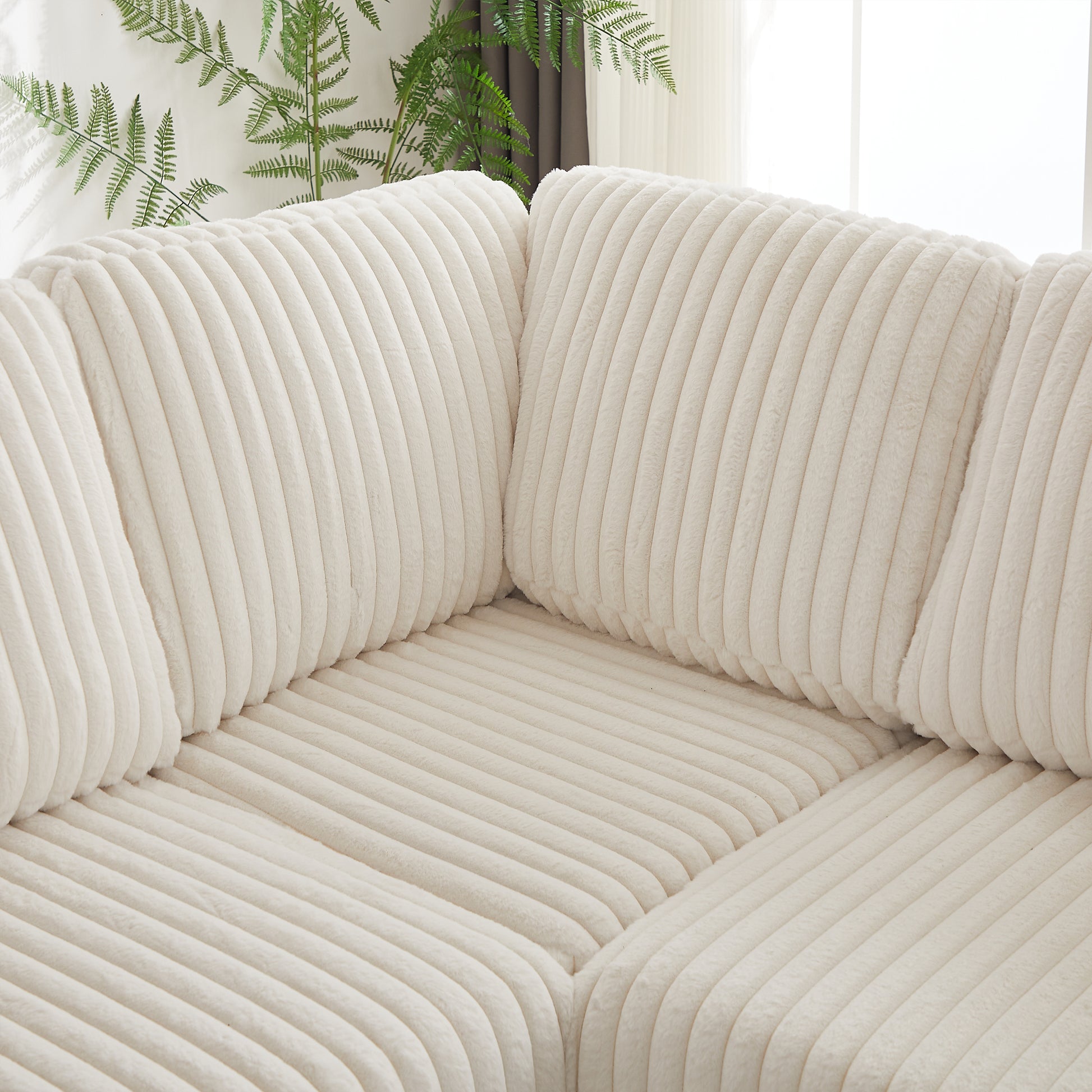 110 Inch Oversized Corduroy Corner Sofa,L Shaped Corner Couch With Two Storage Spaces,Usb Port & T Pyce Port And Cup Holderdeep Seat Comfy Upholstered Couches For Living Room Not Freely Combinable Beige Corduroy 5 Seat