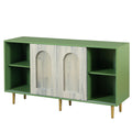 Dresser Drawer Cabinet,Bar Cabinet,Lockers,Sideboard,Buffet Sideboard,Buffet Service Desk,Storagecabinet,Changhong Glass Sliding Door, For Bedroom, Living Room, Kitchen Corridor, Color: Antique Green 5 Or More Spaces Barn Door Green Primary Living Space