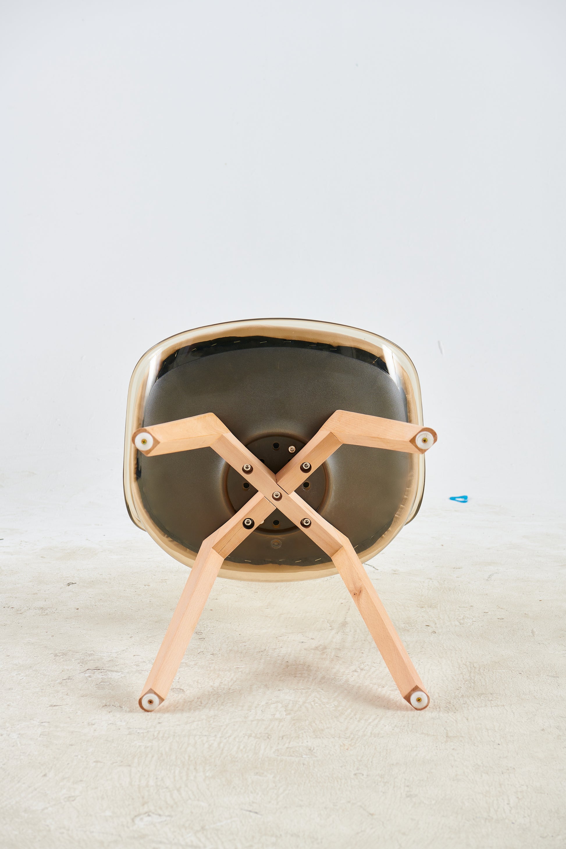 Wood Leg And Transparent Yellow Back Chair,Set Of 4,Dining Chair,Coffee Chair Antique Yellow Wood Plastic