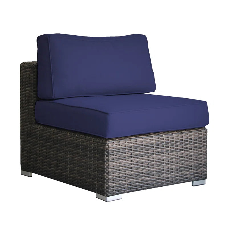 Fully Assembled Rattan Wicker 4 Person Seating Group With Cushions Stylish & Comfortable Outdoor Lounge Set Brown Brown,Navy Blue Wicker