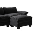 Living Room Furniture Luxury Sectional Sofa Couch With Ottoman Soft Velvet Upholstered Sofa Black Black Foam Velvet 3 Seat