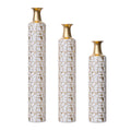 Floor Vases Gold Large Vases 32 28 24 Inch Decorative High Vases Set Of 3 For Home Decor Vintage Large Vases Representing Twigs Twigs Dried Flowers Living Room Antique Worn Vases Antique White American Design,American Traditional Metal