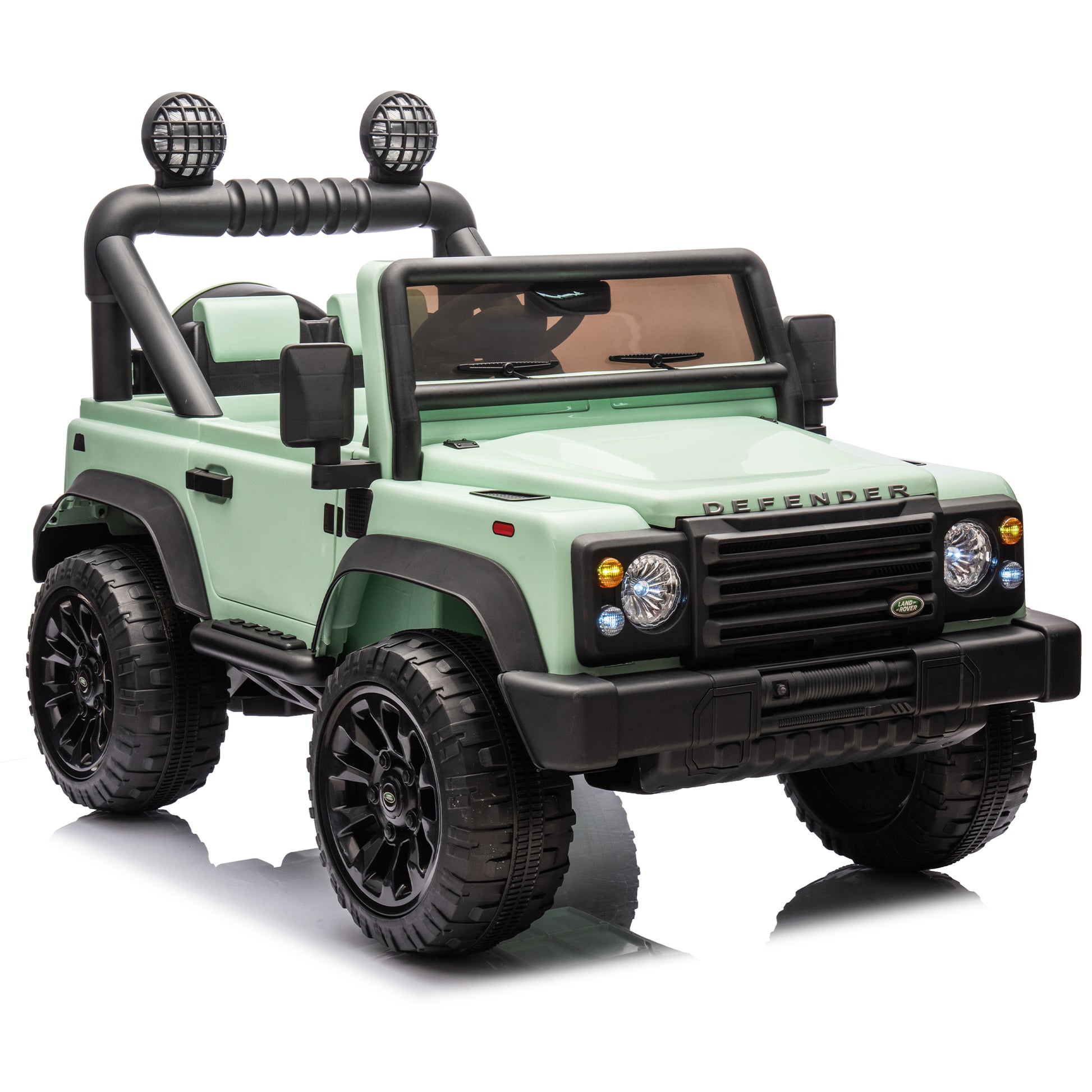 Licensed 2015 Land Rover Defender 90,24V Kids Ride On Xxl Car W Parents Control,2Wd,Four Wheel Suspension,Bluetooth,Mp3,Music,Power Display,Led Lights,Speeds 1.86 3.11Mph For Kids 3 7. Green Polypropylene