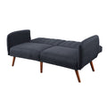 Grey And Walnut Upholstered Adjustable Sofa Grey Linen Wood Primary Living Space Split Back Modern Eucalyptus Foam Linen 2 Seat