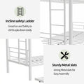 Heavy Duty Sturdy Meta Twin Over Twin With Trundle Bunk Bed L Noise Reduced Safety Guardrail No Box Spring Needed,White Box Spring Not Required Twin White Metal