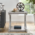 Unique Coffee Table, Solid Wood 23.8 Inch Modern Coffee Table Modern Center Table With Storage, Solid Wood Special Shape Coffee Table, Living Room, Kitchen, Apartment Dining Table Gray Solid Wood Mdf
