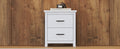 Vintage Two Drawer Wooden Nightstand, Simple And Generous, Large Storage Space,White White Particle Board Mdf