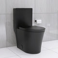 Matte Black Elongated One Piece Toilet Dual Flush 1.1 1.6 Gpf Water Saving Map 1000G,Matte Black Matte Black Bathroom Modern Porcelain