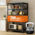 Household Storage Rack, Adjustable Display Rack, Basement Balcony Storage Rack, Carbon Steel Storage Rack, 120Cm * 40Cm * 180Cm, Five Floors Black 5 Black Etagere Primary Living Space Metal Contemporary Adjustable Shelves Carbon Steel