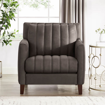 Ennis Leather Chair Chocolate Down Filling Genuine Leather