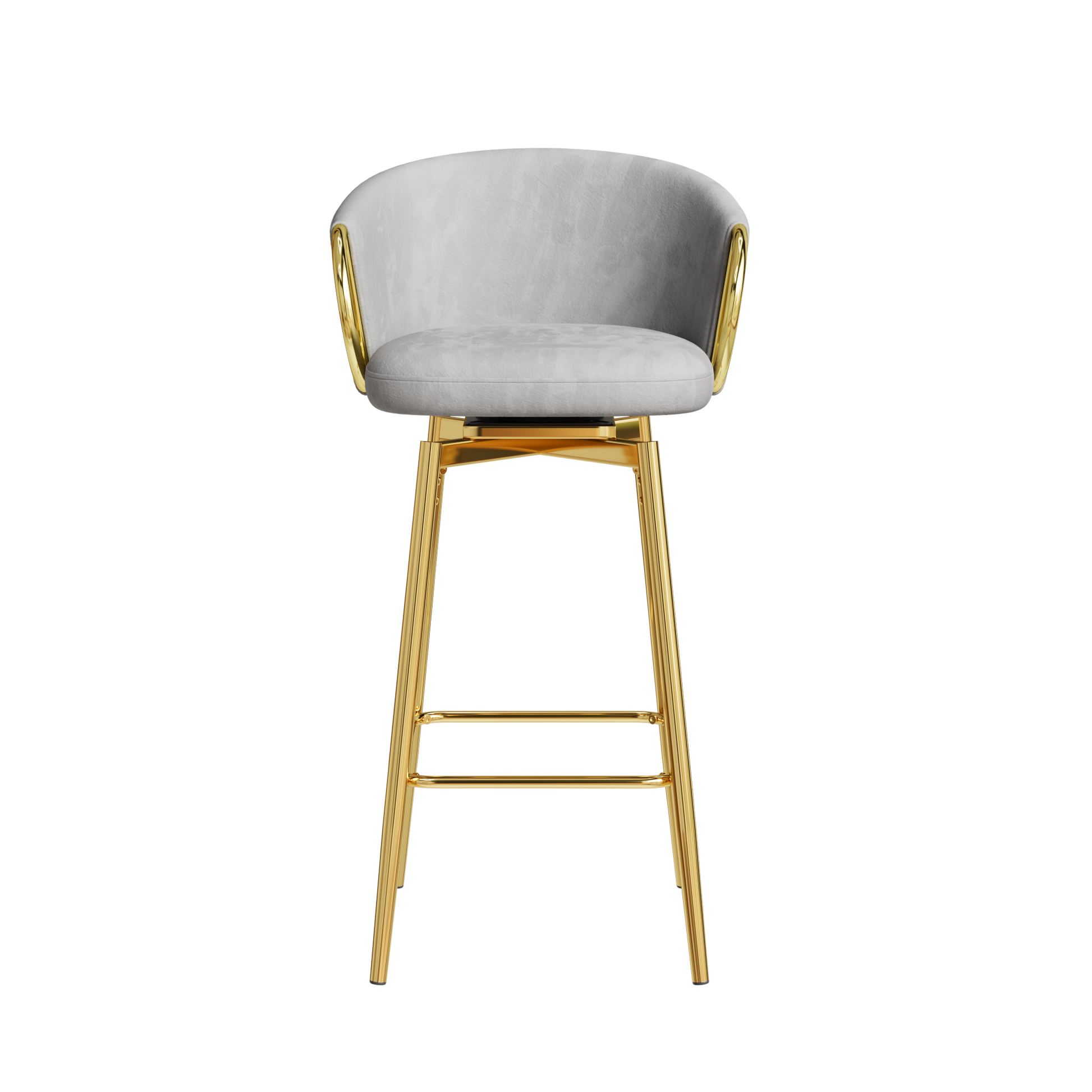 30 Inch Dining Chairs Set Of 2 Modern Style 360 Swivel Bar Chairs With Simple Design, Comfortable High Stools, And Flexible Dining Chairs Suitable For Bars, Restaurants,Velvet Bar Chair Beige Grey