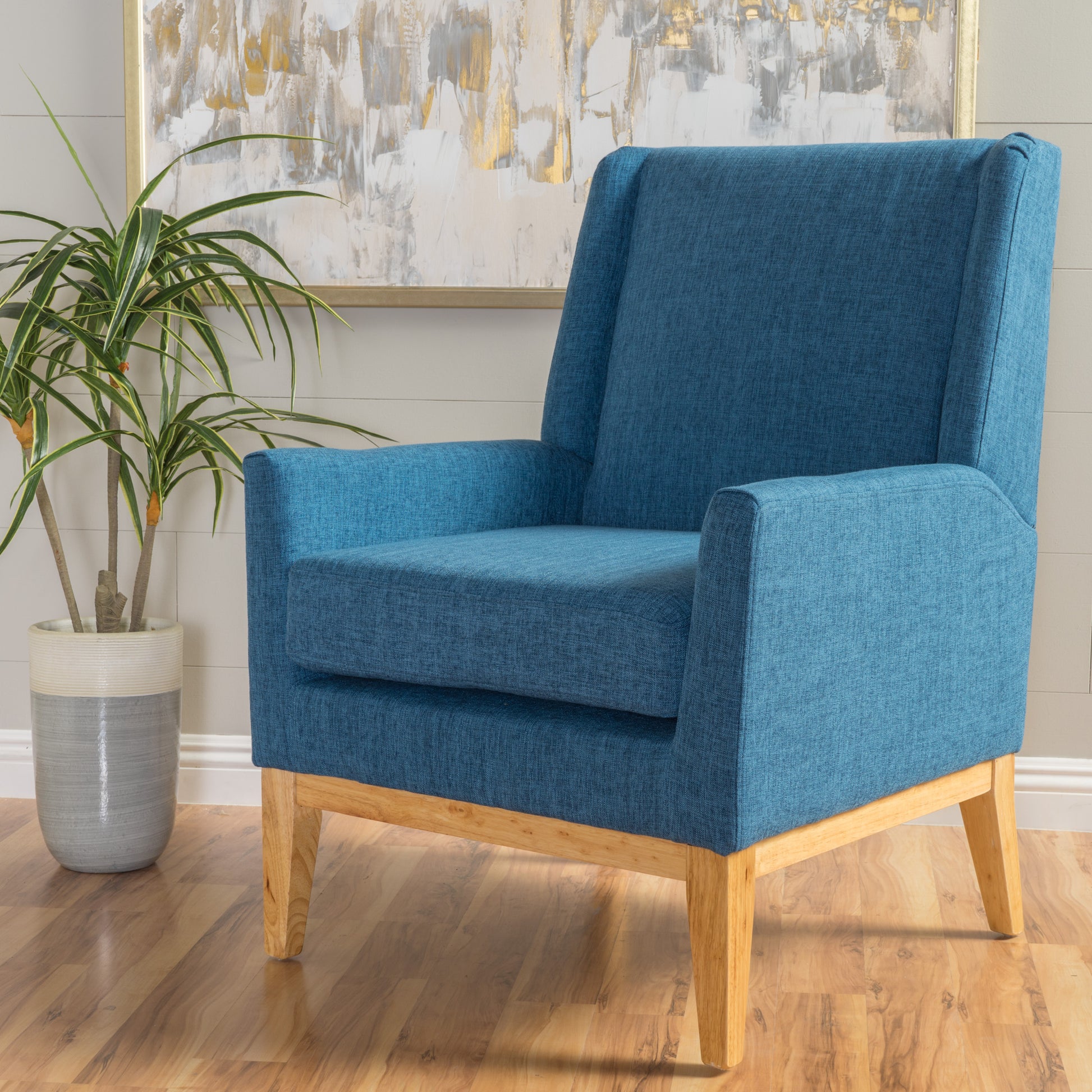 Kd Accent Chair Blue Fabric