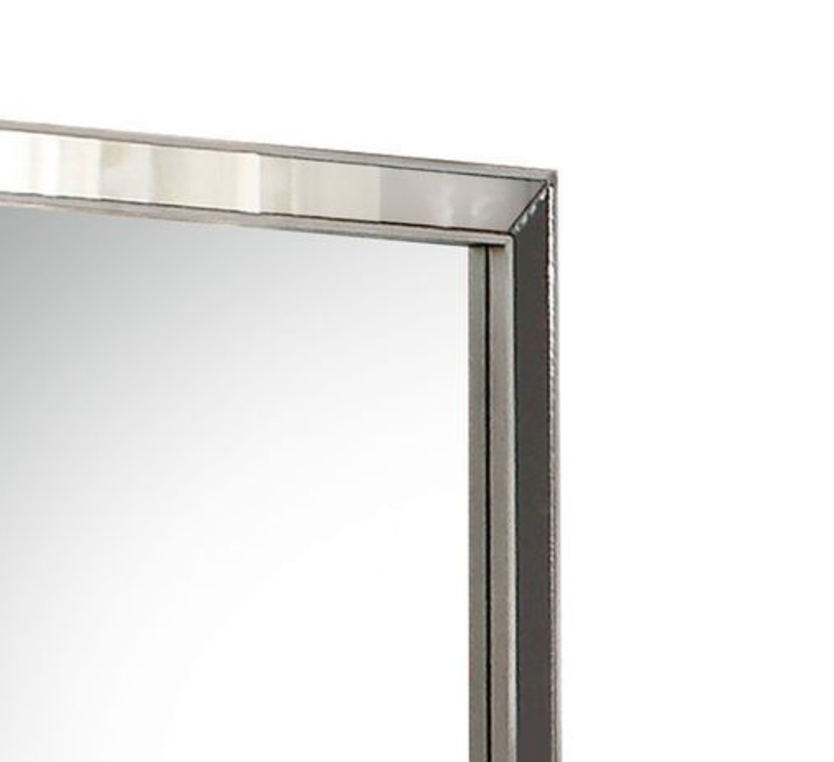 Voeville Ii Platinum Finish Mirror Silver Mirror,Synthetic Wood