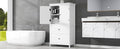 Bathroom Storage Cabinet, Cabinet With Two Doors And Drawers, Adjustable Shelf, Mdf Board, White White Mdf